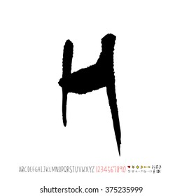 Alphabet & number / handwriting - vector