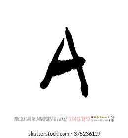 Alphabet & number / handwriting - vector