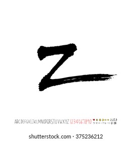 Alphabet & number / handwriting - vector