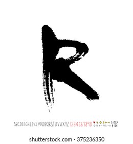 Alphabet & number / handwriting - vector