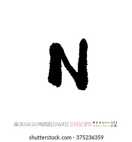 Alphabet & number / handwriting - vector