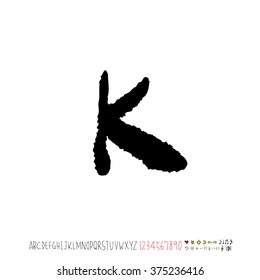 Alphabet & number / handwriting - vector