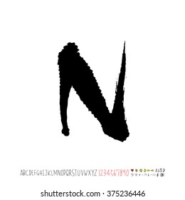 Alphabet & number / handwriting - vector