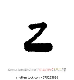 Alphabet & number / handwriting - vector