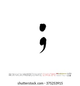 Alphabet & number / handwriting - vector