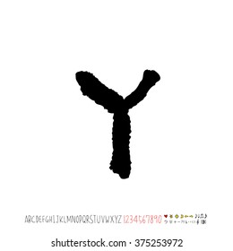 Alphabet & number / handwriting - vector