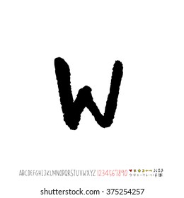 Alphabet & number / handwriting - vector