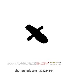 Alphabet & number / handwriting - vector