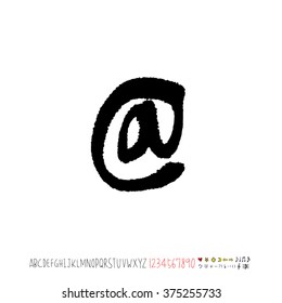 Alphabet & number / handwriting - vector