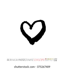 Alphabet & number / handwriting - vector