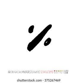 Alphabet & number / handwriting - vector