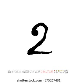 Alphabet & number / handwriting - vector