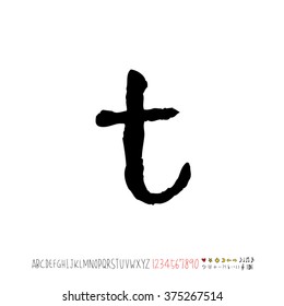 Alphabet & number / handwriting - vector