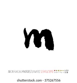 Alphabet & number / handwriting - vector