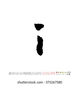 Alphabet & number / handwriting - vector