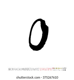Alphabet & number / handwriting - vector