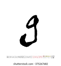Alphabet & number / handwriting - vector