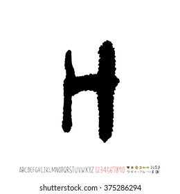 Alphabet & number / handwriting - vector