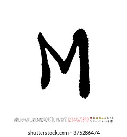 Alphabet & number / handwriting - vector