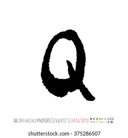 Alphabet & number / handwriting - vector