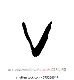 Alphabet & number / handwriting - vector