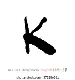 Alphabet & number / handwriting - vector