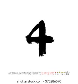 Alphabet & number / handwriting - vector