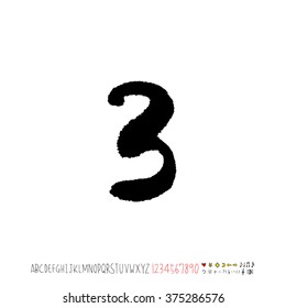 Alphabet & number / handwriting - vector