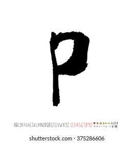 Alphabet & number / handwriting - vector