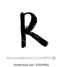 Alphabet & number / handwriting - vector
