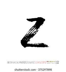 Alphabet & number / handwriting - vector