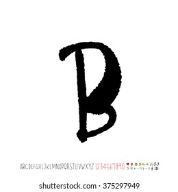 Alphabet & number / handwriting - vector