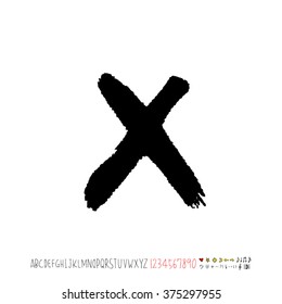 Alphabet & number / handwriting - vector