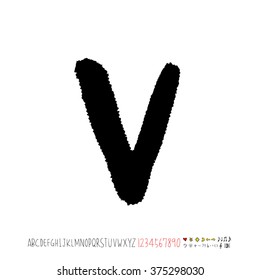 Alphabet & number / handwriting - vector