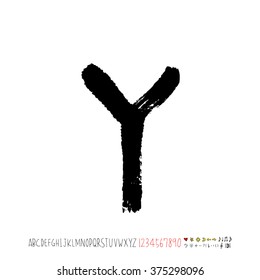 Alphabet & number / handwriting - vector