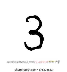 Alphabet & number / handwriting - vector