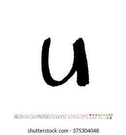 Alphabet & number / handwriting - vector