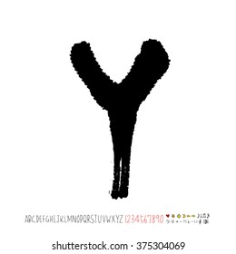 Alphabet & number / handwriting - vector