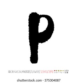 Alphabet & number / handwriting - vector
