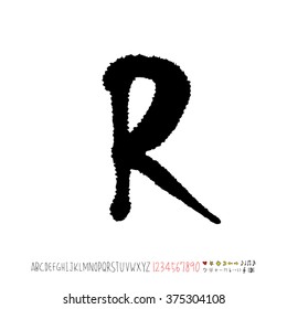 Alphabet & number / handwriting - vector