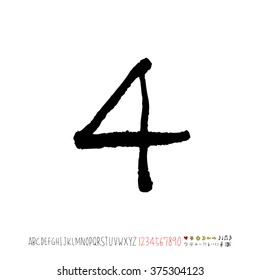 Alphabet & number / handwriting - vector