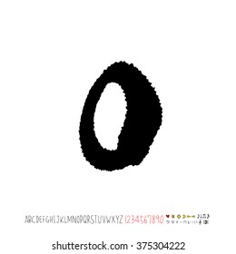 Alphabet & number / handwriting - vector