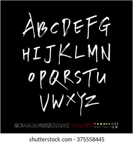 Alphabet & number / handwriting - vector