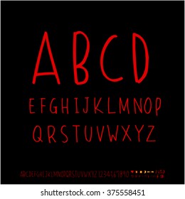 Alphabet & number / handwriting - vector