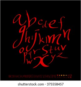 Alphabet & number / handwriting - vector