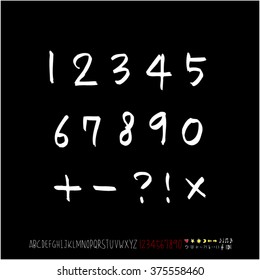 Alphabet & number / handwriting - vector