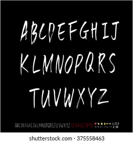 Alphabet & number / handwriting - vector