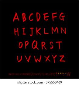 Alphabet & number / handwriting - vector