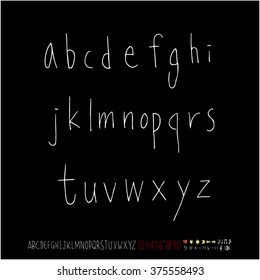 Alphabet & number / handwriting - vector