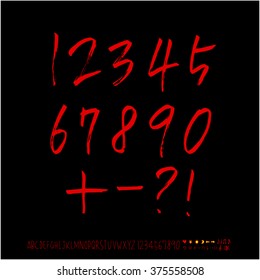 Alphabet & number / handwriting - vector